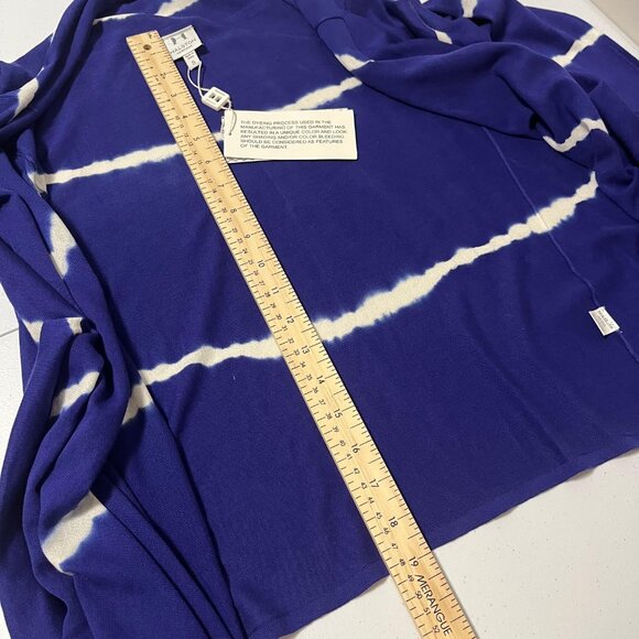 NWT Halston Heritage Open Front Cardigan S Blue Silk Blend Asymmetric Sweater - Picture 5 of 14